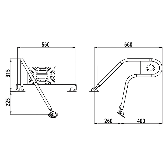 Стойка рулевая с креплением на баллон надувной лодки 25мм в Химках