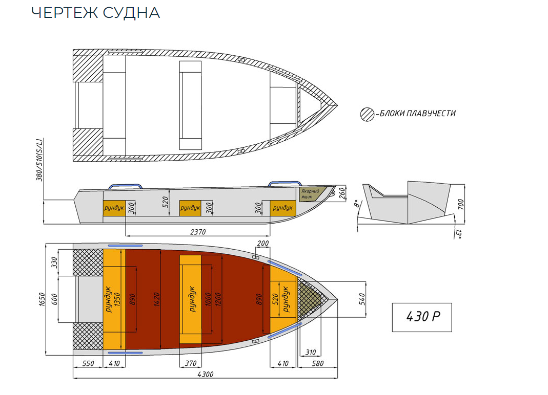 Алюминиевая лодка  Wyatboat-430 Р в Химках
