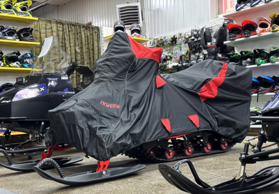 Чехол транспорт. снегохода IKUDZO HUNTER черно-красный Оксфорд ПРЕМИУМ качества с лого IKUDZO в Химках