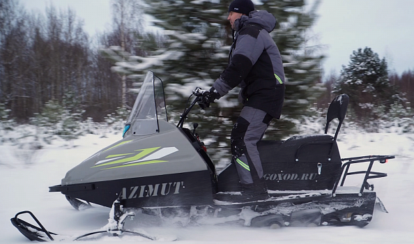 Миниснегоход Бурлак Азимут 24 л.с. , эл.запуск, реверс, тормоз гидравл, капот серый в Химках