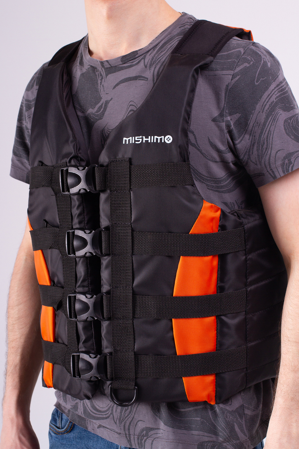Жилет спасательный MISHIMO PRO Премиум качества Черно-оранжевый в Химках