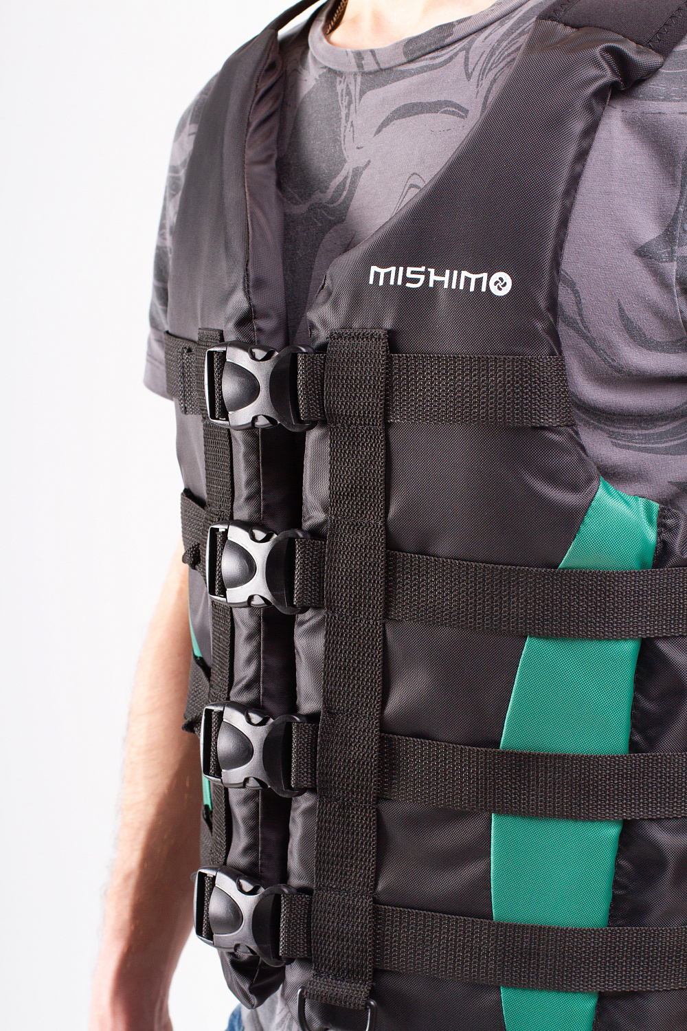 Жилет спасательный MISHIMO PRO Премиум качества Черно-зеленый в Химках